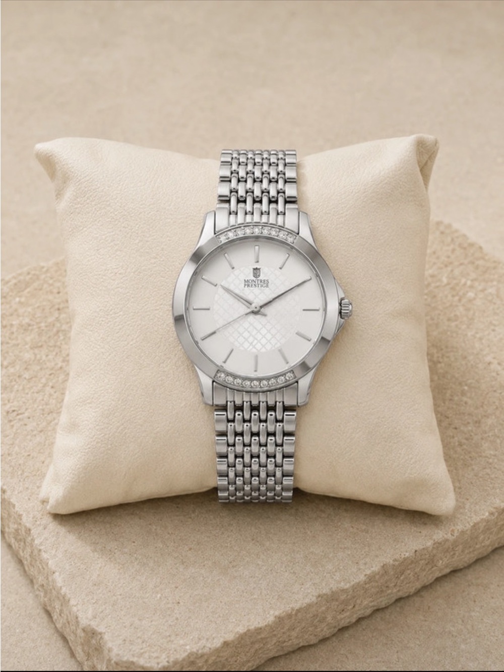 Montres Prestige X Invicta Women’s Silver-Tone Crystal Accent Watch – New in Box